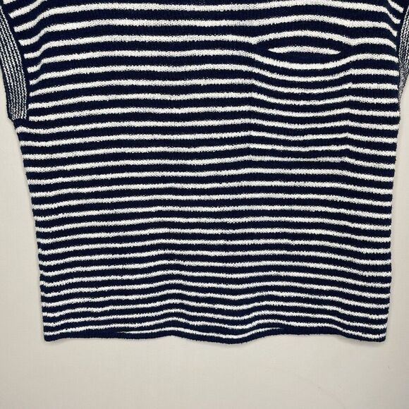 SOLD MADEWELL Sweater Womens Small Ribbed Pocket Knit Tee NEW Navy Stripe NL197 - Picture 4 of 10